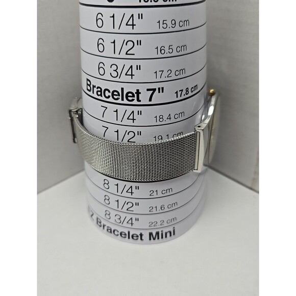 Skagen 233LGSC Slim Mesh Quartz Watch Silver Gold Two Tone New Battery 34mm Mens - Picture 10 of 10